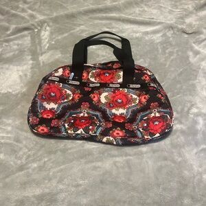 Floral Women's Bag with Black Handles lesportsac boho